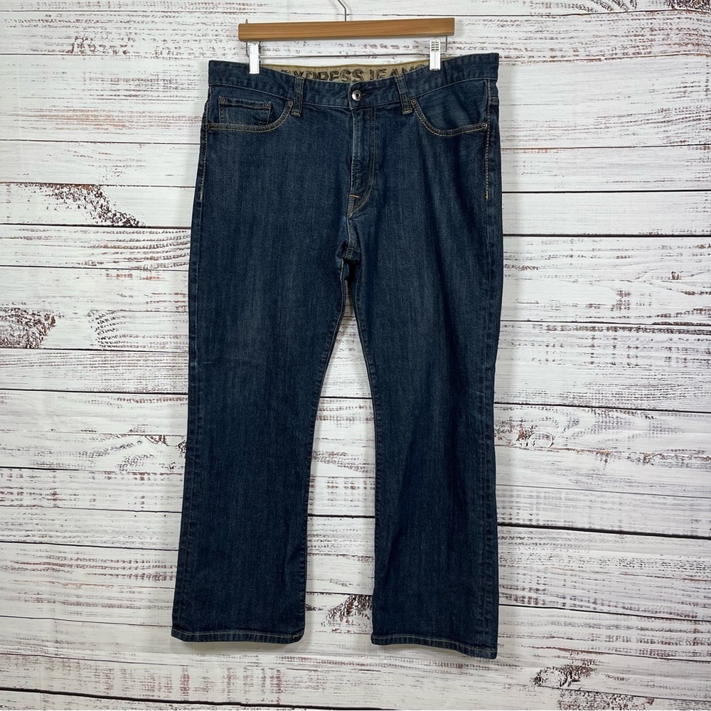 Express Blue Denim Loose Fit Straight Leg Jeans